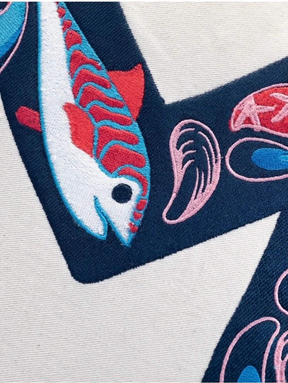 Nautical 'M' Monogram Pillow in Navy & Cream